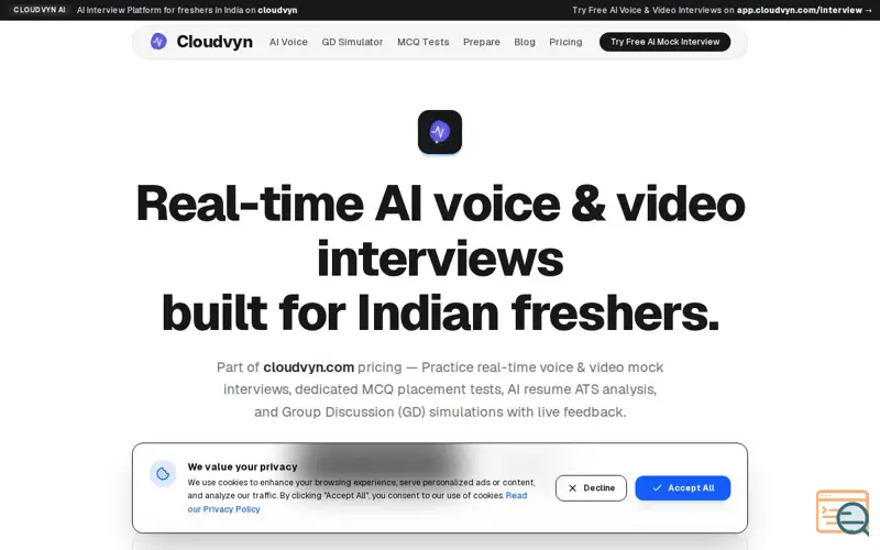 Screenshot of Cloudvyn