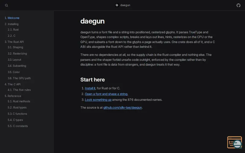 Screenshot of daegun