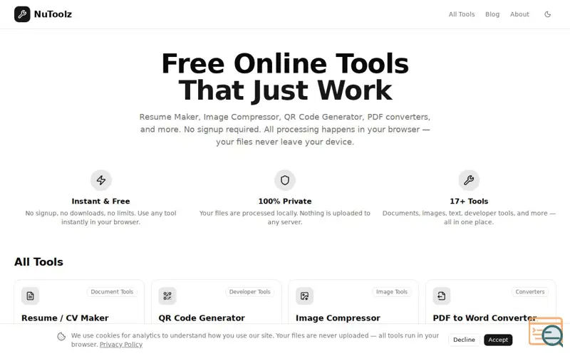 Screenshot of NuToolz