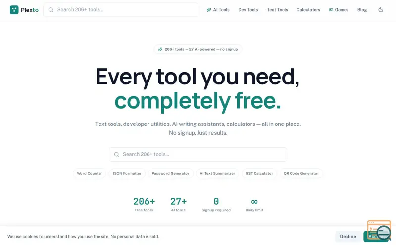 Screenshot of Plexto