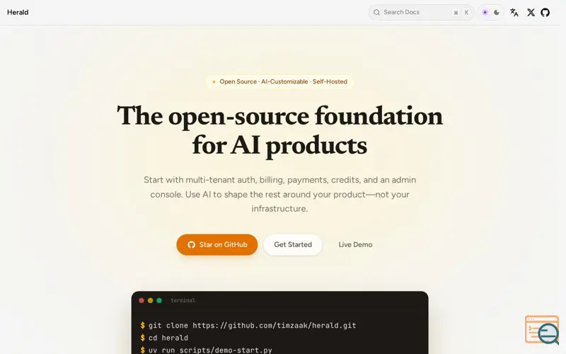Screenshot of Herald
