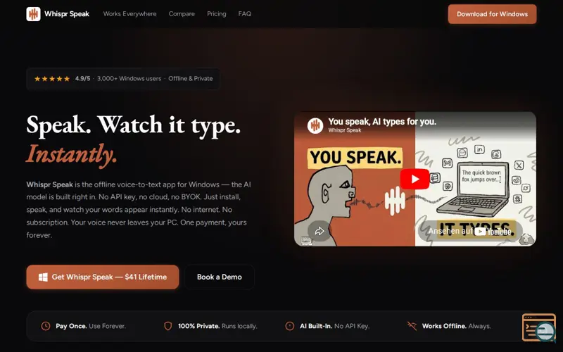 Screenshot of Whispr Speak