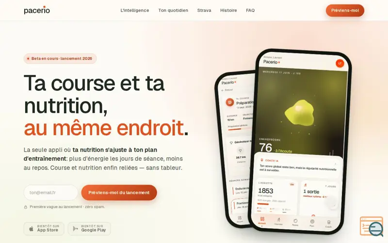 Screenshot of Pacerio