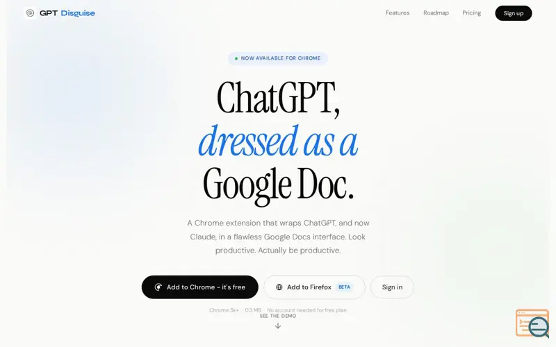 Screenshot of GPTDisguise