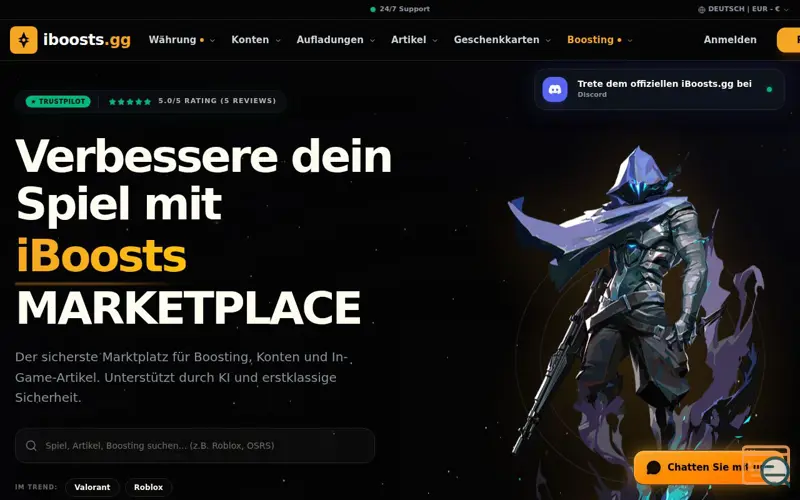 Screenshot of iBoosts