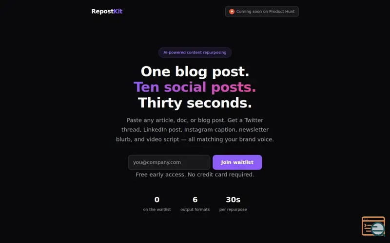 Screenshot of RepostKit