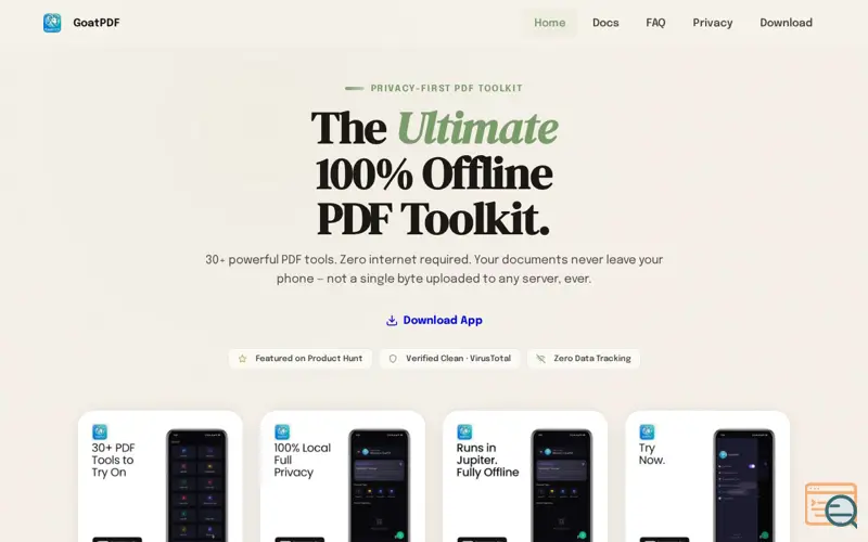 Screenshot of GoatPDF v1.0.0