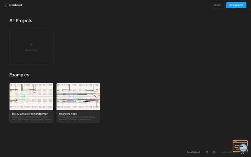 Screenshot of Breadboard