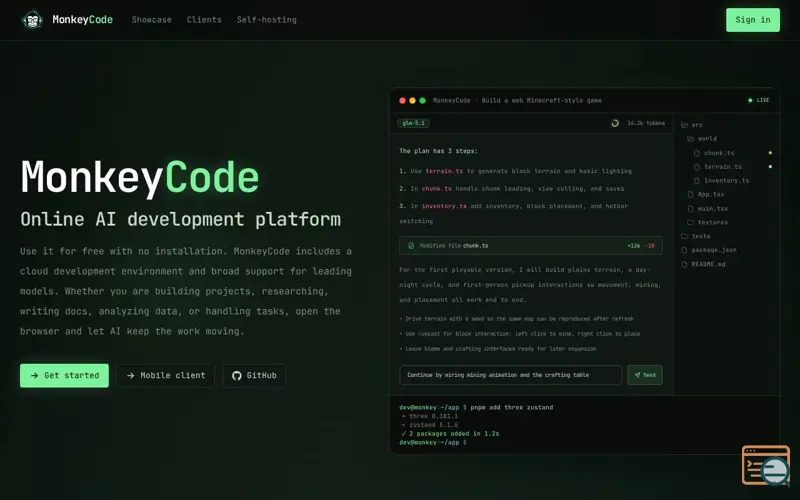 Screenshot of MonkeyCode  AI 