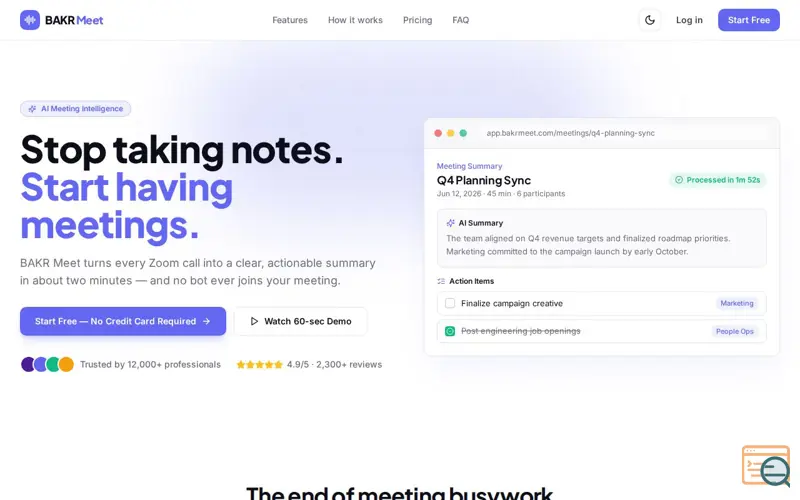 Screenshot of BAKR Meet
