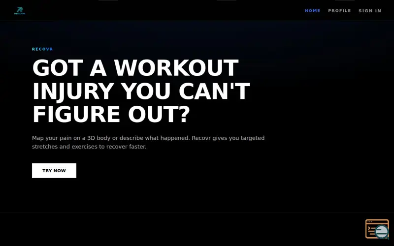 Screenshot of Recovr