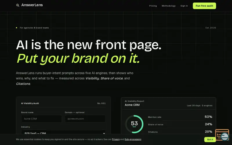 Screenshot of AnswerLens