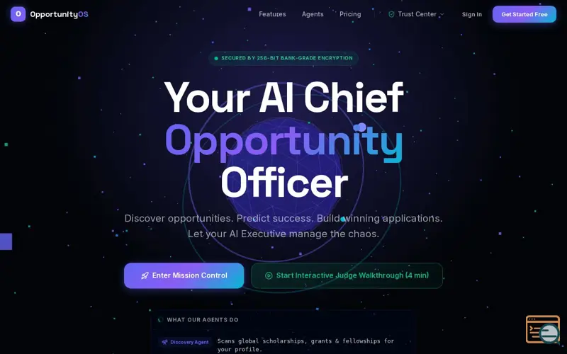 Screenshot of OpportunityOS AI — Your AI Chief Opportunity Officer