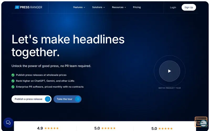Screenshot of Press Ranger, a launch using slick