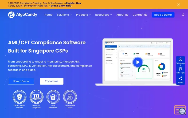 Screenshot of AlgoCandy