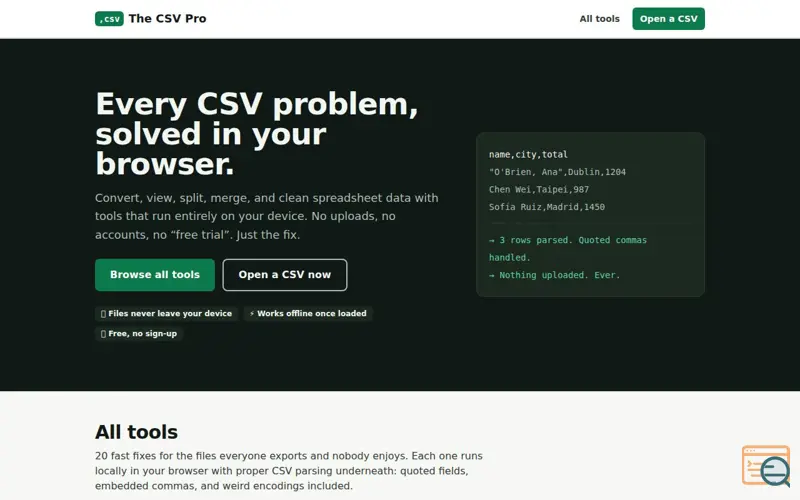 Screenshot of The CSV Pro
