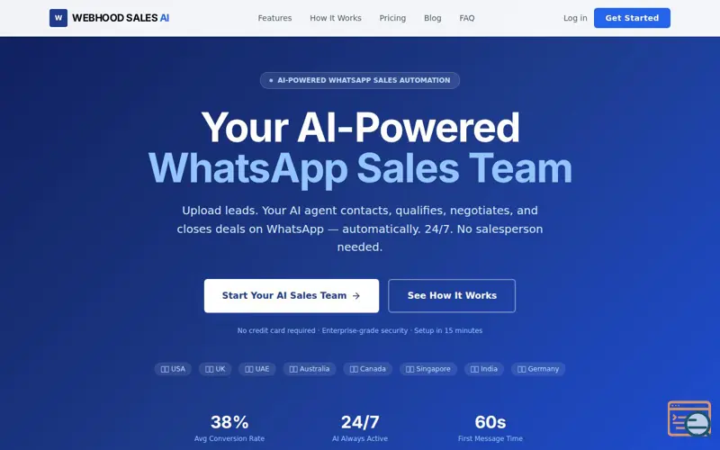 Screenshot of Webhood Sales AI