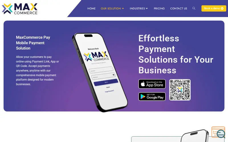 Screenshot of Maxcommerce Pay App