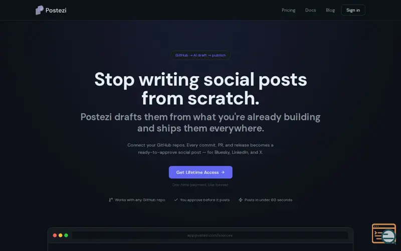 Screenshot of Postezi