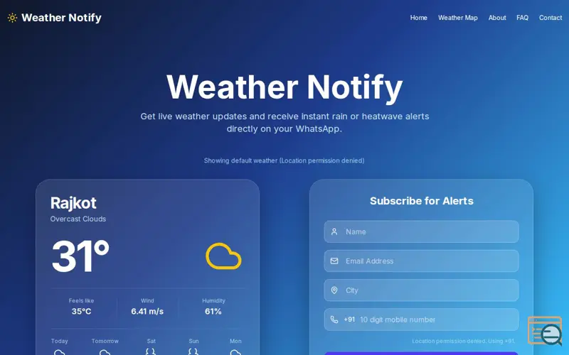 Screenshot of Weather Notify