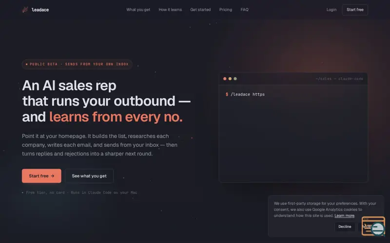 Screenshot of LeadAce