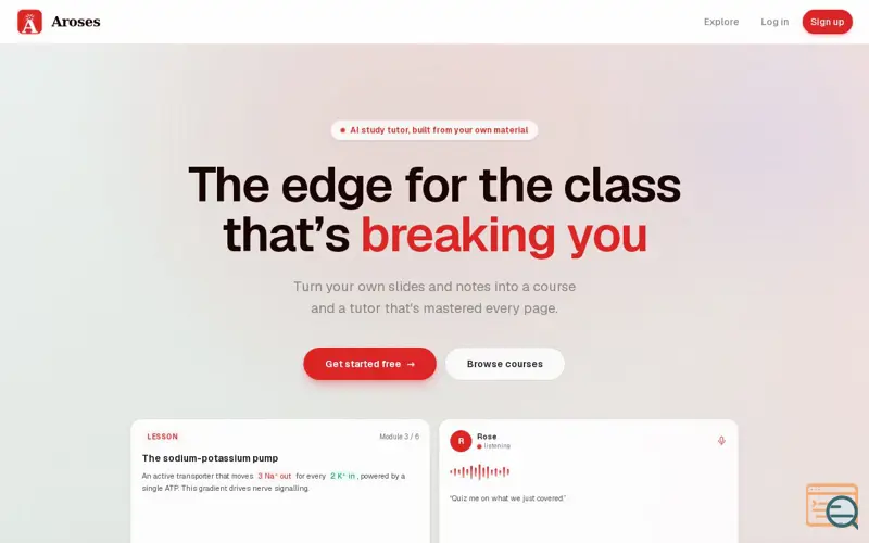 Screenshot of Aroses- Built for classes that break you
