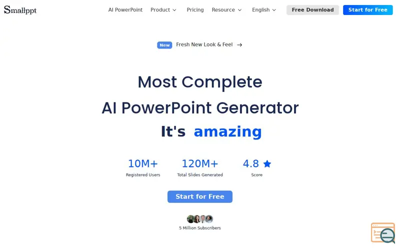 Screenshot of Smallppt, a launch using Google Sign-In