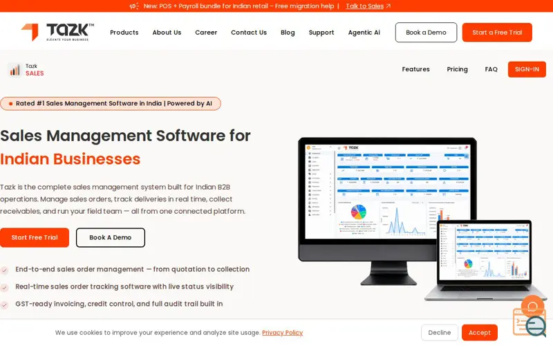 Screenshot of TAZK Sales