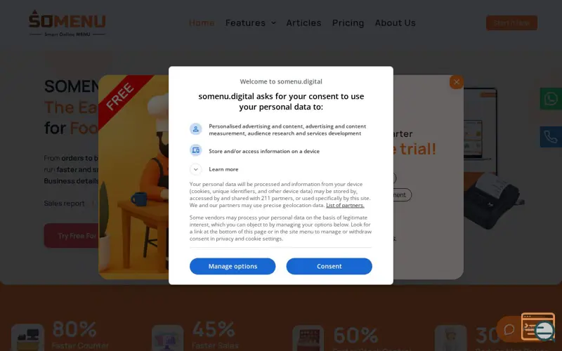 Screenshot of SOMENU POS