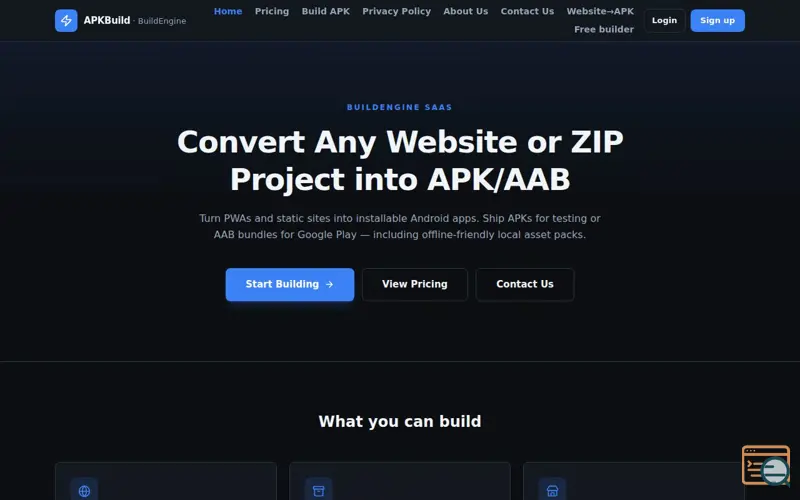 Screenshot of APKBuild