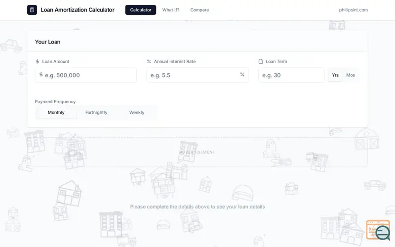 Screenshot of Loan Interest and Repayment Calculator 