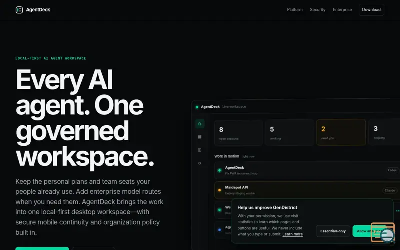 Screenshot of AgentDeck
