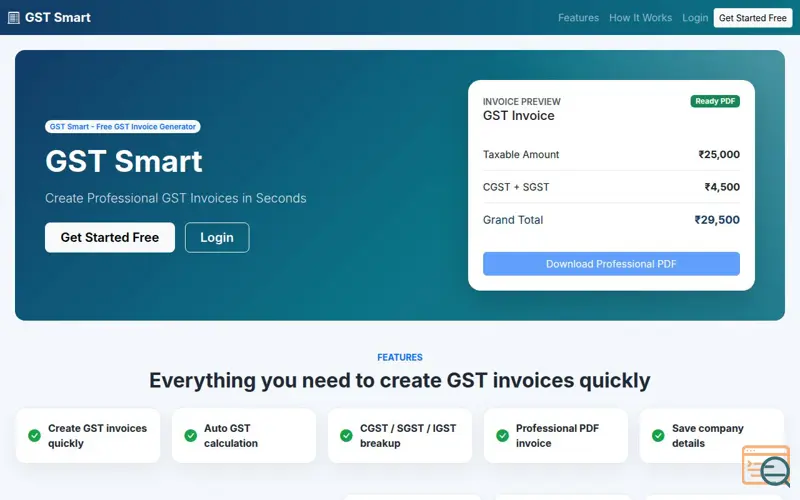 Screenshot of GST Smart