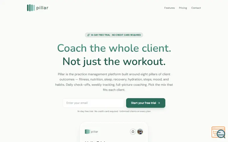 Screenshot of Pillar