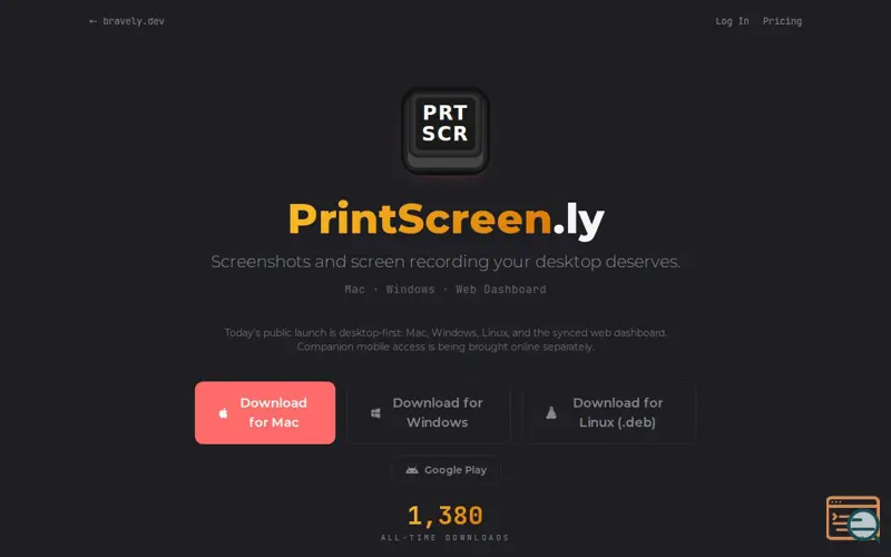 Screenshot of PrintScreen.ly