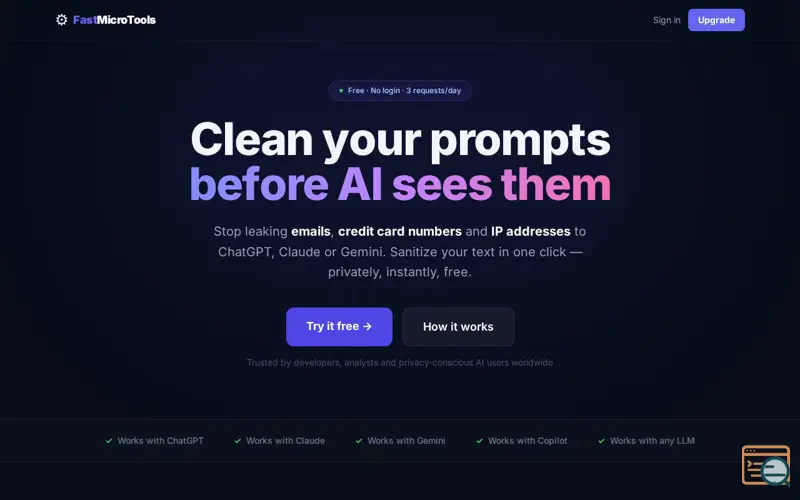 Screenshot of Prompt Cleaner