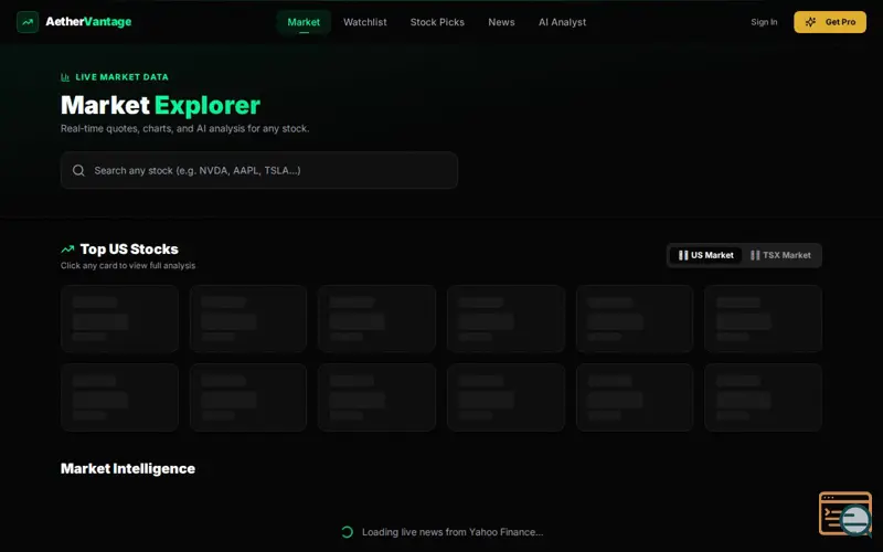 Screenshot of Aether Vantage