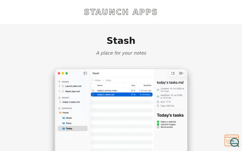 Screenshot of Stash