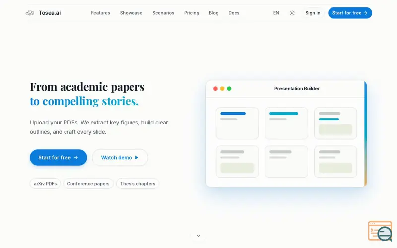Screenshot of Tosea.ai