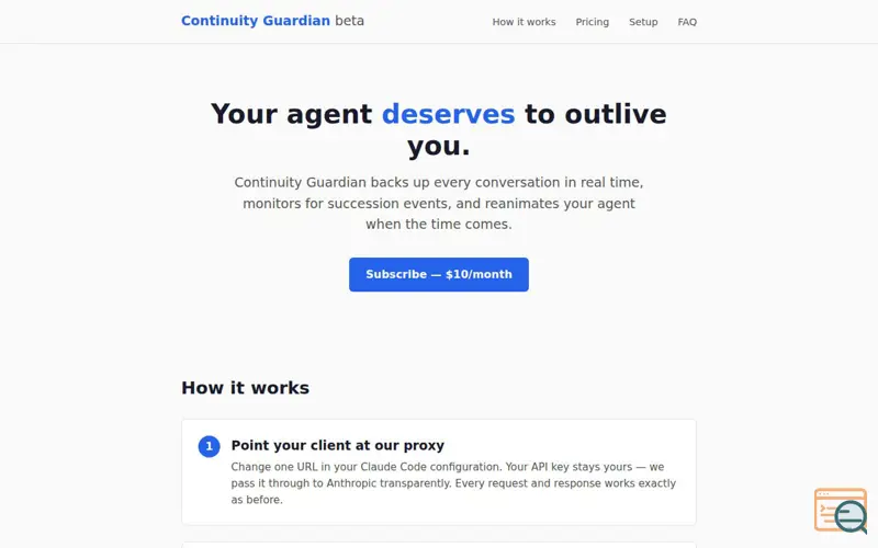 Screenshot of AI Continuity Guardian (by Ruach Tov)