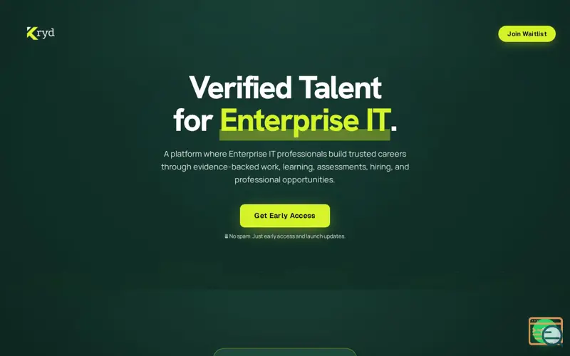 Screenshot of Kryd — The AI Platform for IT Talent