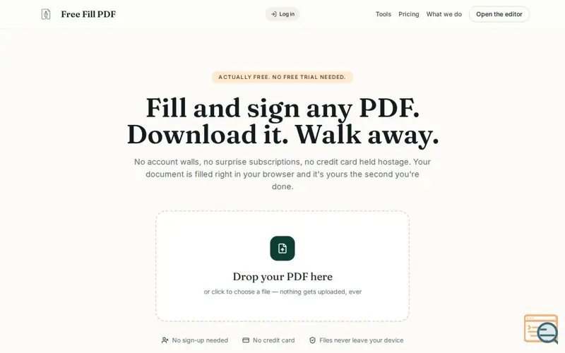 Screenshot of Free Fill PDF 