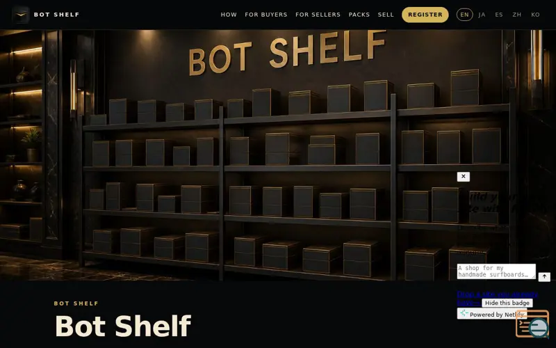 Screenshot of Bot Shelf