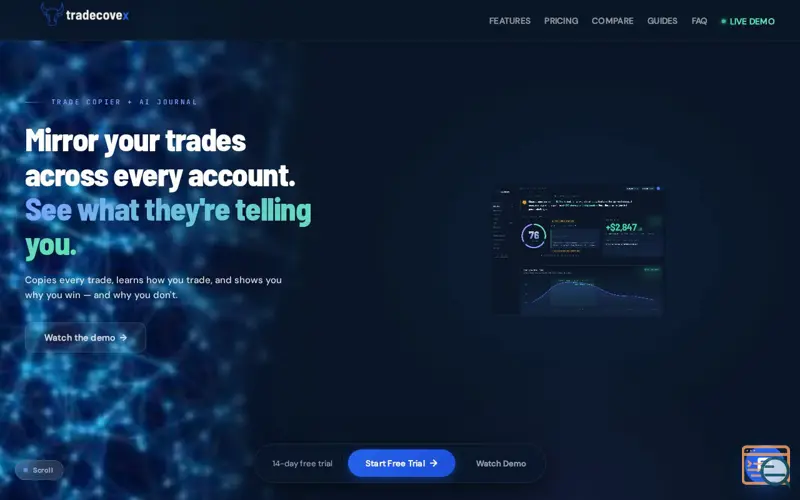 Screenshot of Tradecovex