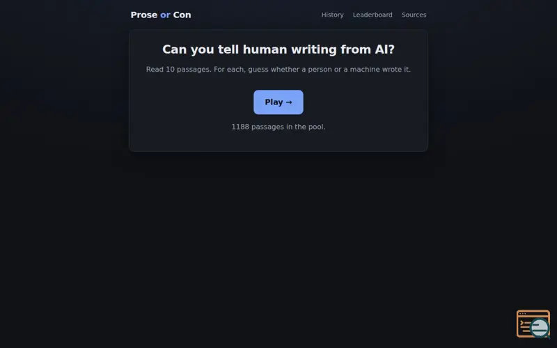 Screenshot of Prose-or-con