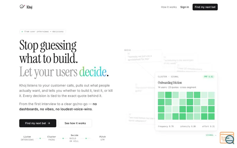 Screenshot of Khoj