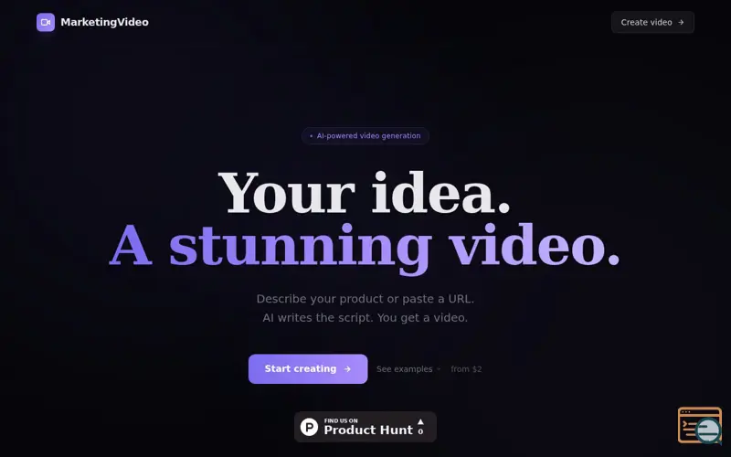 Screenshot of MarketingVideo