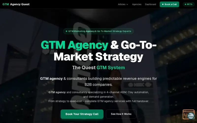 Screenshot of GTM Agency Quest