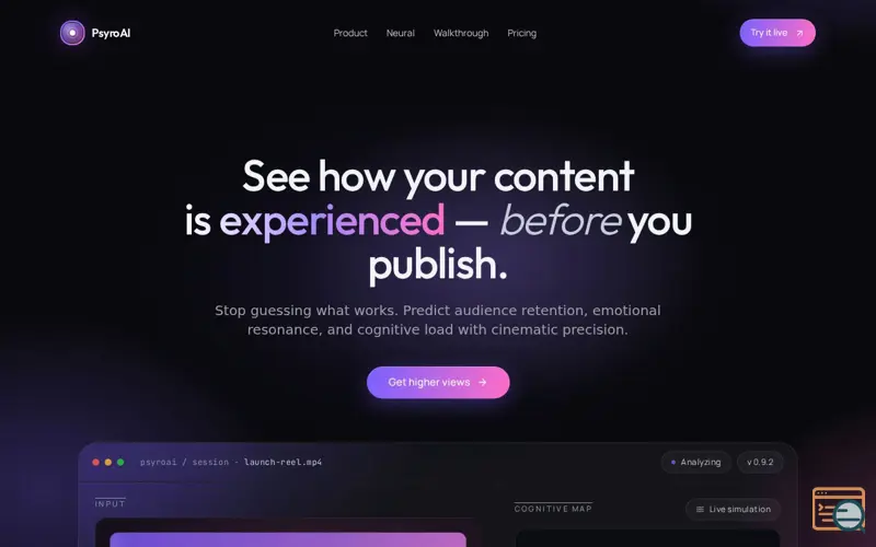Screenshot of PsyroAI.com