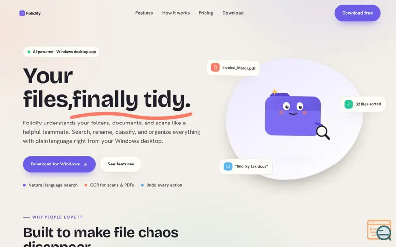 Screenshot of Folidify